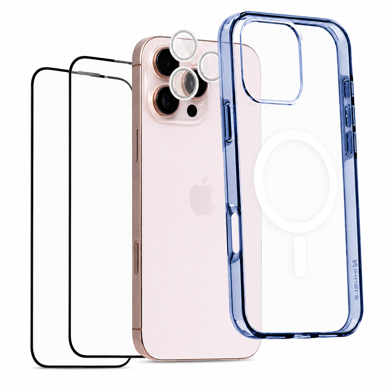 Mega Krishto Gadgets Combo – Transparent Protection Kit (Transparent Case Case + Camera Lens + 2 Pack of Screen Guards)