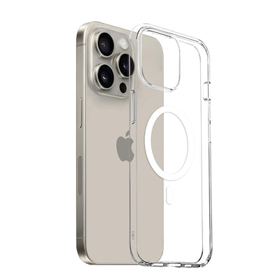 IPhone 15 Pro White Transparent Mobile Case Mag-safe build with Magnet