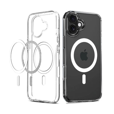 IPhone 16 Plus White transparent Magnetic Cover Case