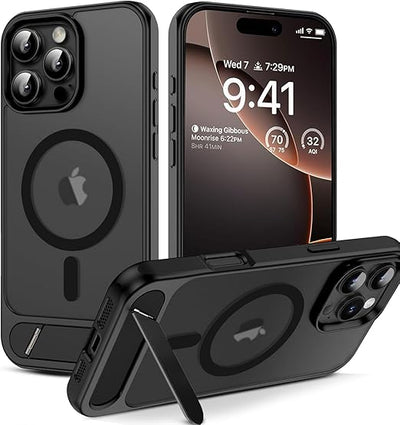 Matte Kickstand Case for iPhone 16 Pro – Shockproof Slim Back Cover with Stand