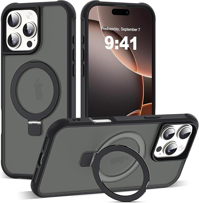 Matte Kickstand Case for iPhone 16 Pro Max – Rugged Slim Cover with Stand