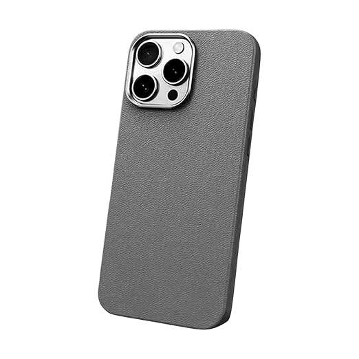 Premium Leather Case for iPhone 15 Pro – Stylish Shockproof Case (Brown, Blue, Black, Grey)