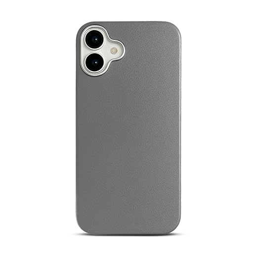 Premium Leather Case for iPhone 16 – Stylish Slim Back Cover (Brown, Blue, Black, Grey)