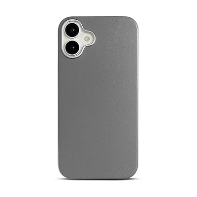 Premium Leather Case for iPhone 16 – Stylish Slim Back Cover (Brown, Blue, Black, Grey)