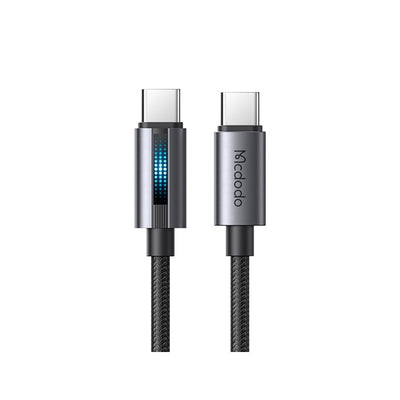 Mcdodo CA-574 100W USB-C to USB-C Fast Charging Cable with LED Light, 5A PD, Nylon Braided (1.2m / 4ft)