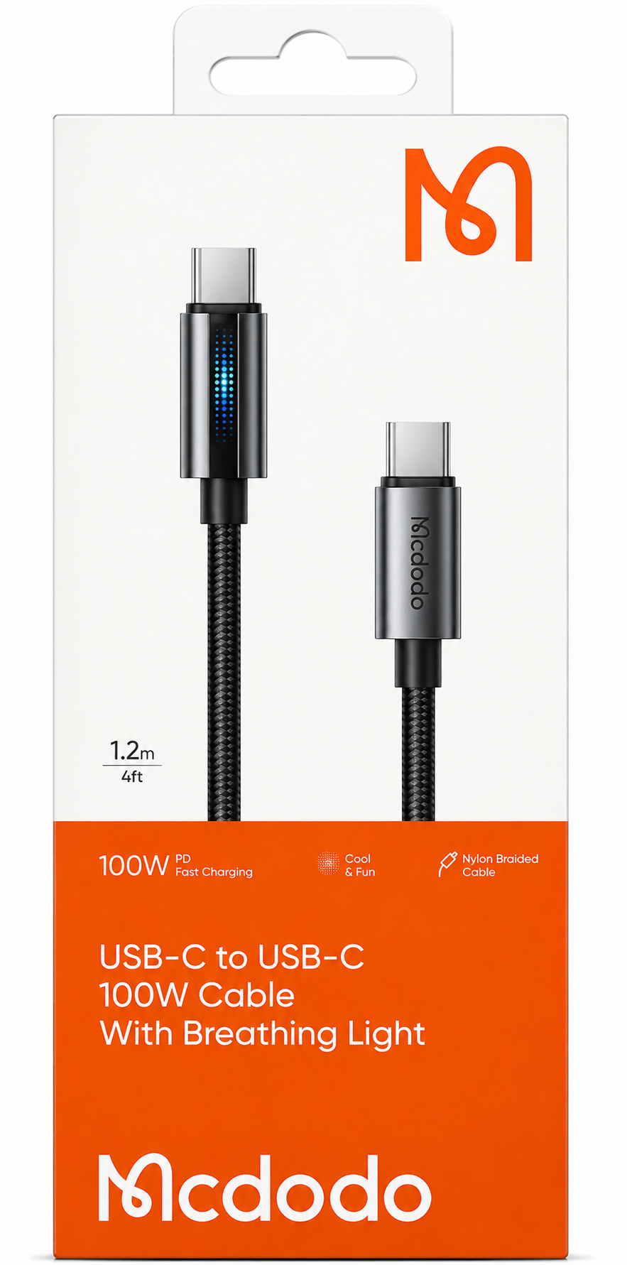 Mcdodo CA-275 USB-A to Lightning Cable, 3A Fast Charging & Data Sync, Nylon Braided Durable Cable